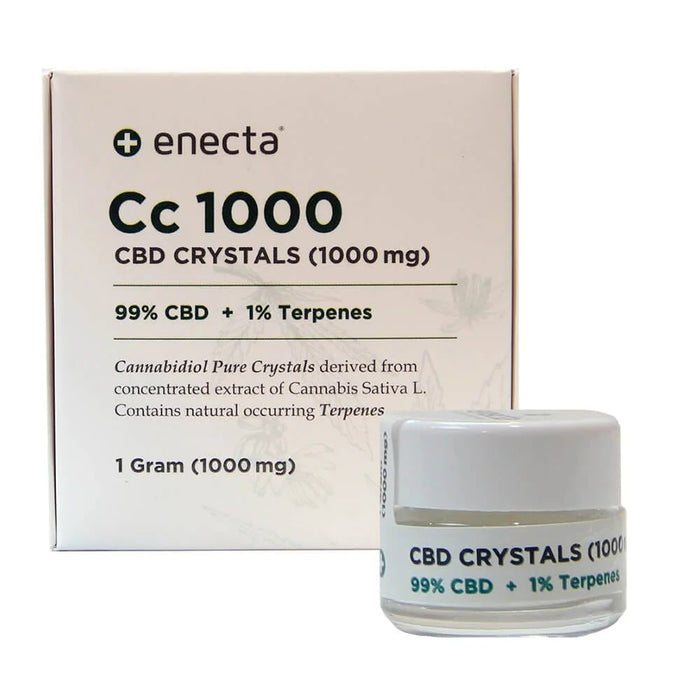 Enecta CC1000 Botanical Isolate Powder container showing pure crystalline extract