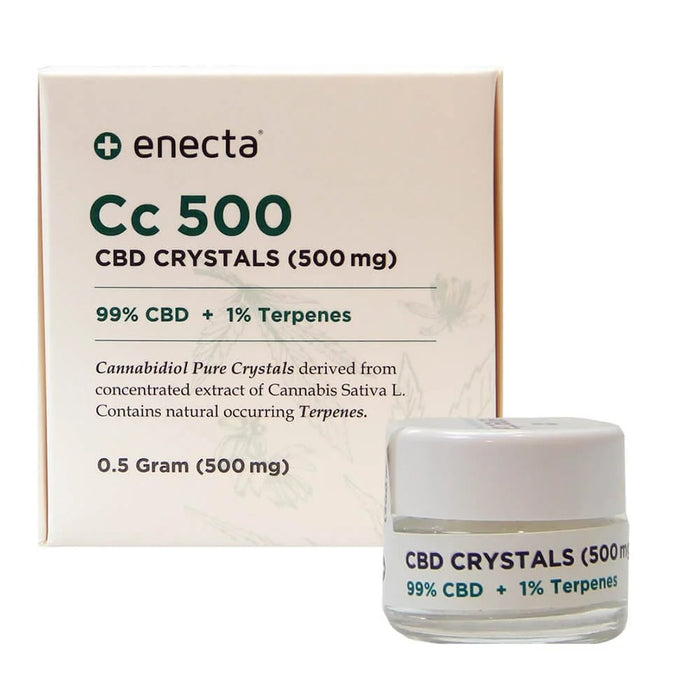 Enecta CC500 Botanical Isolate Powder container showing pure crystalline extract