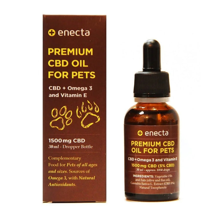 Enecta 5% 1500mg CBD Oil for Pets with Omega 3 and Vitamin E (30ml)