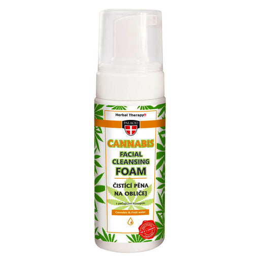 150ml bottle of Palacio Cannabis Facial Cleansing Foam for gentle skin purification and hydration