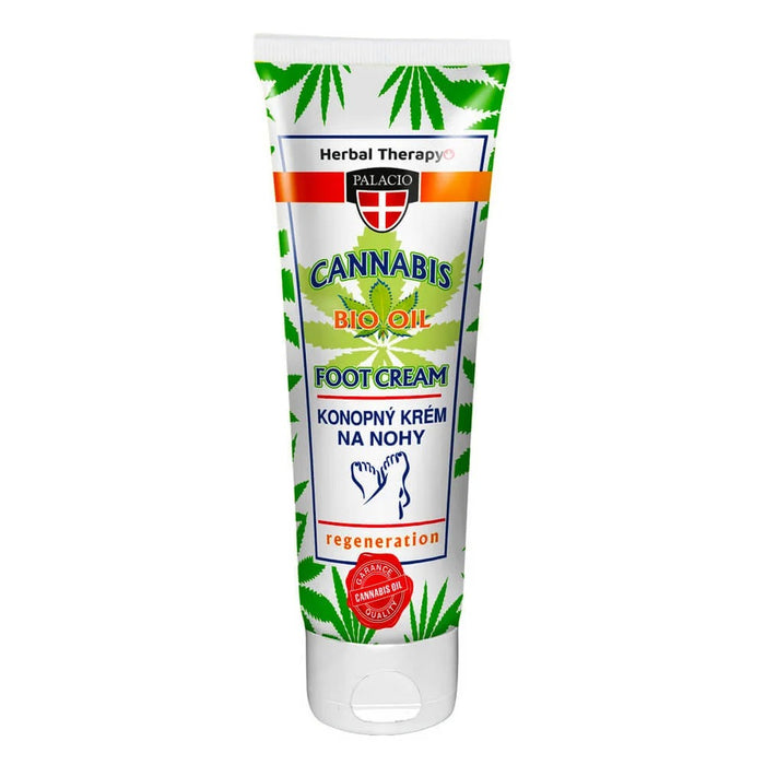 125ml tube of Palacio Cannabis Foot Cream for intensive repair of cracked heels and dry skin