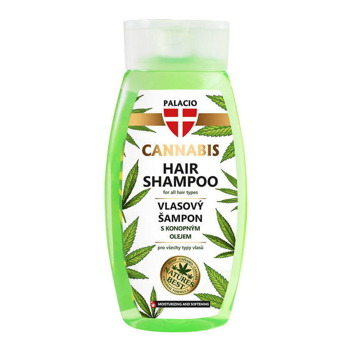 Palacio Cannabis Shampoo 250ml bottle with natural hemp oil for hair revitalization